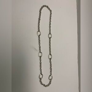 Vintage Monet Silver Tone Big Link Chain Necklace Chunky Costume Fashion Jewelry